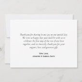 Bohemian Floral Pink Navy Script Weddenschap Dank Bedankkaart (Achterkant)