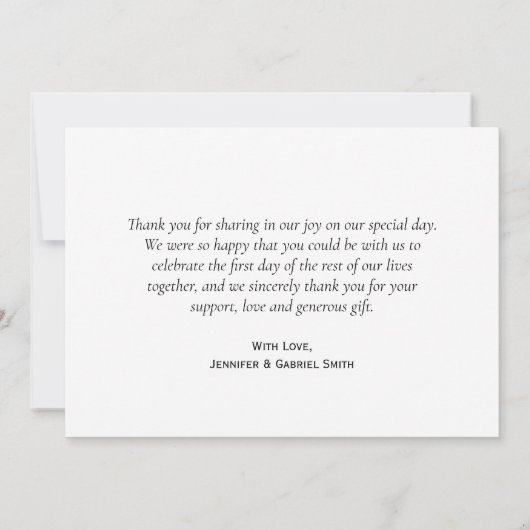 Bohemian Floral Pink Navy Script Weddenschap Dank Bedankkaart (Achterkant)