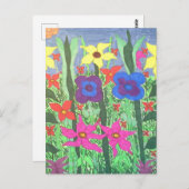 Bohemian Floral Print Briefkaart (Voorkant / Achterkant)