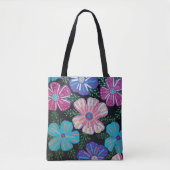 Bohemian Floral Print Tote Bag (Voorkant)