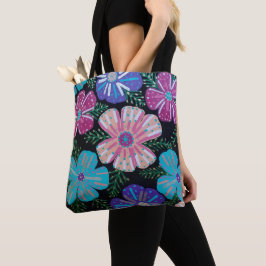 Bohemian Floral Print Tote Bag