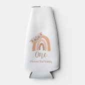 Bohemian Floral Rainbow 1st Birthday Pink Pastel Flesjeskoeler (Voorkant)