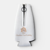 Bohemian Floral Rainbow 1st Birthday Pink Pastel Flesjeskoeler (Achterkant)