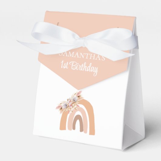 Bohemian Floral Rainbow Pink Pastel Favor Box Bedankdoosjes (Voorkant Zijde)