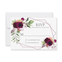 Bohemian Floral Romance Geometrische RSVP-kaarten