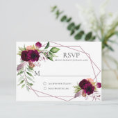 Bohemian Floral Romance Geometrische RSVP-kaarten RSVP Kaartje (Staand voorkant)