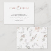 Bohemian Floral Rustic Wedding Finer - Gegevens Informatiekaartje (Voorkant / Achterkant)