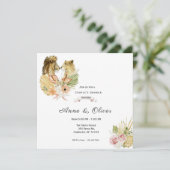 Bohemian Floral Safari Weddenschap Kaart (Staand voorkant)