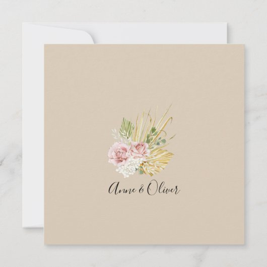 Bohemian Floral Safari Weddenschap Kaart (Achterkant)