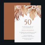Bohemian Floral Terracotta Boho 50th Birthday Kaart<br><div class="desc">Bohemian Floral Terracotta Boho 50th Birthday Party Invitation Bekijk collectie in Niche en Nest Store Veel bedankt</div>