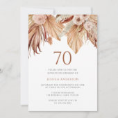 Bohemian Floral Terracotta Boho 70th Birthday Kaart (Voorkant)