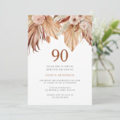 Bohemian Floral Terracotta Boho 90th Birthday Kaart (Staand voorkant)