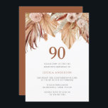 Bohemian Floral Terracotta Boho 90th Birthday Kaart<br><div class="desc">Bohemian Floral Terracotta Boho 90th Birthday Uitnodiging Zie bijbehorend collectie in Niche en Nest Store Veel bedankt</div>