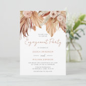 Bohemian Floral Terracotta Engagement Party Boho Kaart (Staand voorkant)