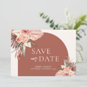 Bohemian Floral Terracotta & Ivory Save our Date Kaart (Staand voorkant)