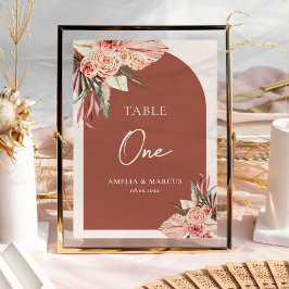 Bohemian Floral Terracotta & Ivory Wedding Invitat Kaart
