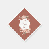 Bohemian Floral Terracotta & Ivory Wedding Invitat Servet (Hoek)