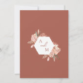 Bohemian Floral Terracotta & Ivory Wedding Kaart (Achterkant)
