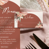 Bohemian Floral Terracotta & Ivory Wedding Plaatskaartje