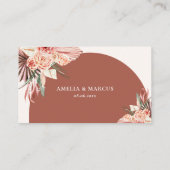 Bohemian Floral Terracotta & Ivory Wedding Plaatskaartje (Achterkant)