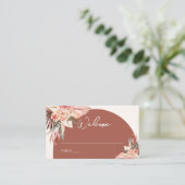 Bohemian Floral Terracotta & Ivory Wedding Plaatskaartje (Staand voorkant)