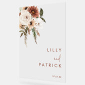 Bohemian Floral Terracotta Wedding Acryl Bord (Hoek)