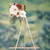 Bohemian Floral Terracotta Wedding Acryl Bord (Neutraal)