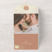 Bohemian Floral Terracotta Wedding All In One Uitnodiging (Buitenkant)