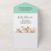 Bohemian Floral Terracotta Wedding All In One Uitnodiging (Buitenkant)