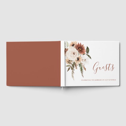 Bohemian Floral Terracotta Wedding Gastenboek (Volledig)