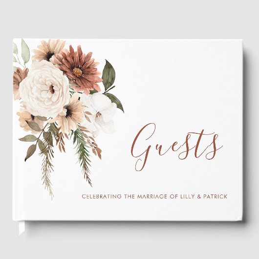 Bohemian Floral Terracotta Wedding Gastenboek (Voorkant)