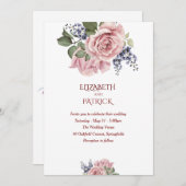 Bohemian Floral Terracotta Wedding Invitation Kaart (Voorkant / Achterkant)