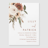 Bohemian Floral Terracotta Wedding Magnetische Uitnodiging (Voorkant)