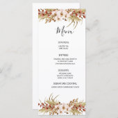 Bohemian Floral Terracotta Wedding Menu (Voorkant / Achterkant)