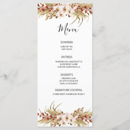 Bohemian Floral Terracotta Wedding Menu