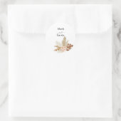 Bohemian Floral Terracotta Wedding Ronde Sticker (Tas)