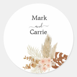 Bohemian Floral Terracotta Wedding Ronde Sticker