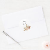 Bohemian Floral Terracotta Wedding Ronde Sticker (Envelop)