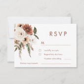 Bohemian Floral Terracotta Wedding RSVP Kaartje (Voorkant)