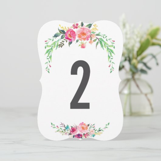 BOHEMIAN FLORAL trouwlijstnummer Kaart (Staand voorkant)