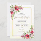 Bohemian Floral Wedding Kaart (Voorkant)