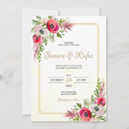 Bohemian Floral Wedding Kaart