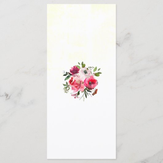 Bohemian Floral Wedding Menu (Achterkant)