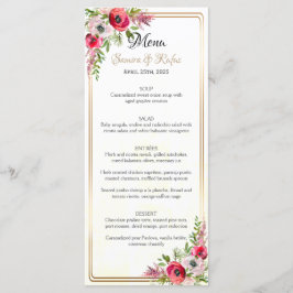 Bohemian Floral Wedding Menu