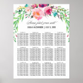 Bohemian Floral Wedding Seating Chart Poster (Voorkant)