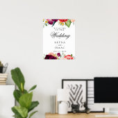 Bohemian Floral Wedding Welcome Poster (Thuiskantoor)