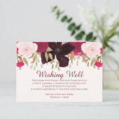 Bohemian Floral Wedding Wishing Well Insert Kaart (Staand voorkant)