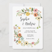 Bohemian Floral Wildflower bruiloft Kaart (Voorkant)