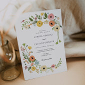 Bohemian Floral Wildflower bruiloft Kaart