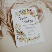 Bohemian Floral Wildflower bruiloft Kaart